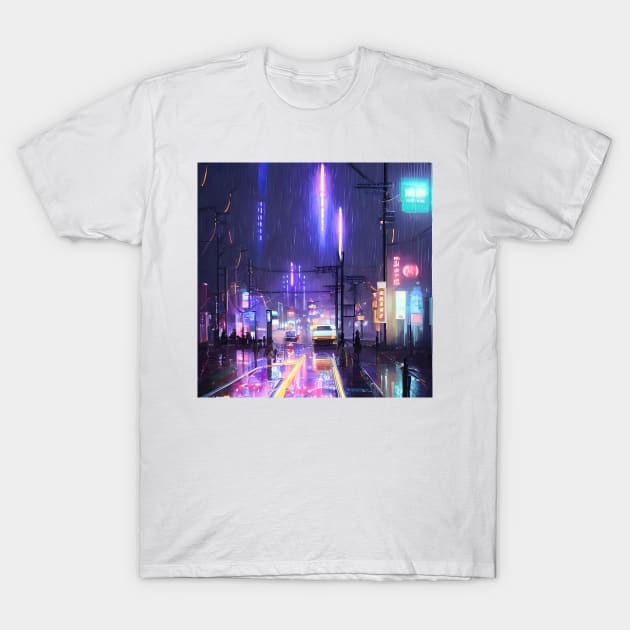 Neo Tokyo - Japan Vibes - Cars - Night Lights T-Shirt by Trendy-Now